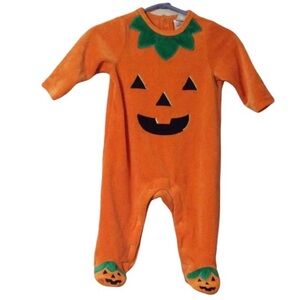 LITTLE ME Orange PUMPKIN Footsie COSTUME For 6 Months Old Baby